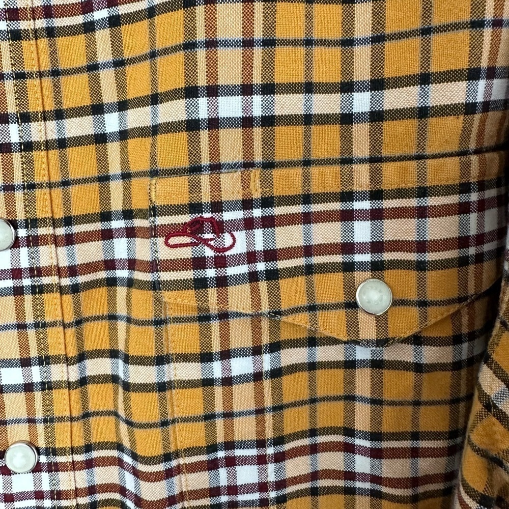 Resistol Shirt Rodeo Mens Sz Large Embroidered Logo Pearl Snap Plaid Western‌‌‌ - Picture 6 of 11